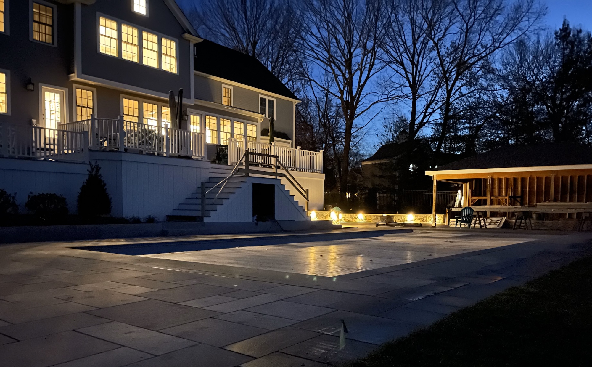 Bluestone pool deck in progress