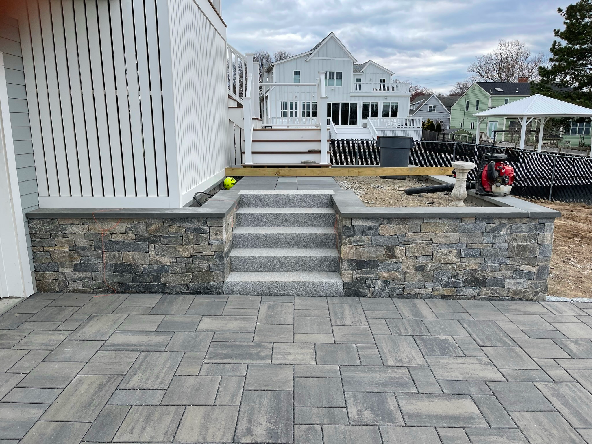 Permeable paver driveway in progress