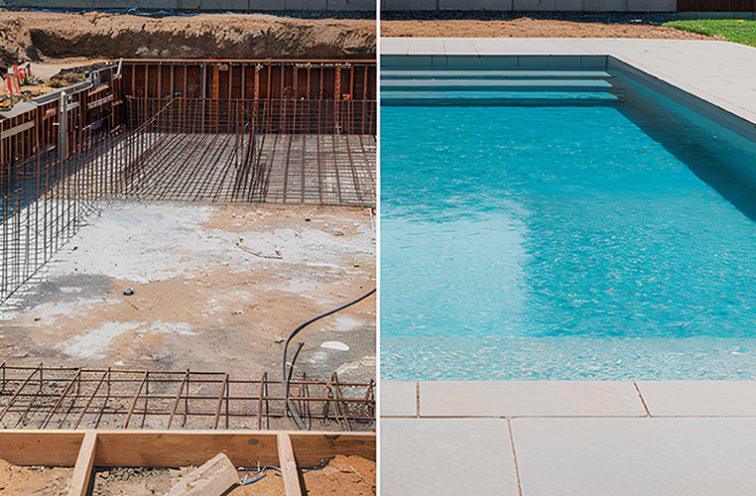 Before and after pool installation