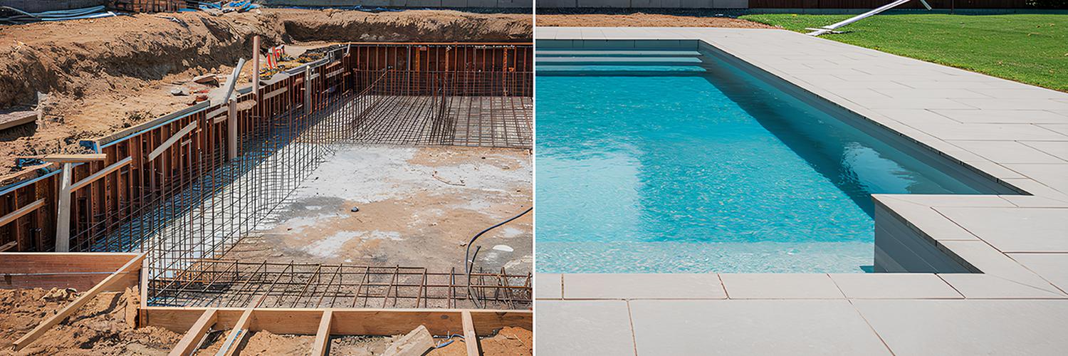 Before and after pool installation