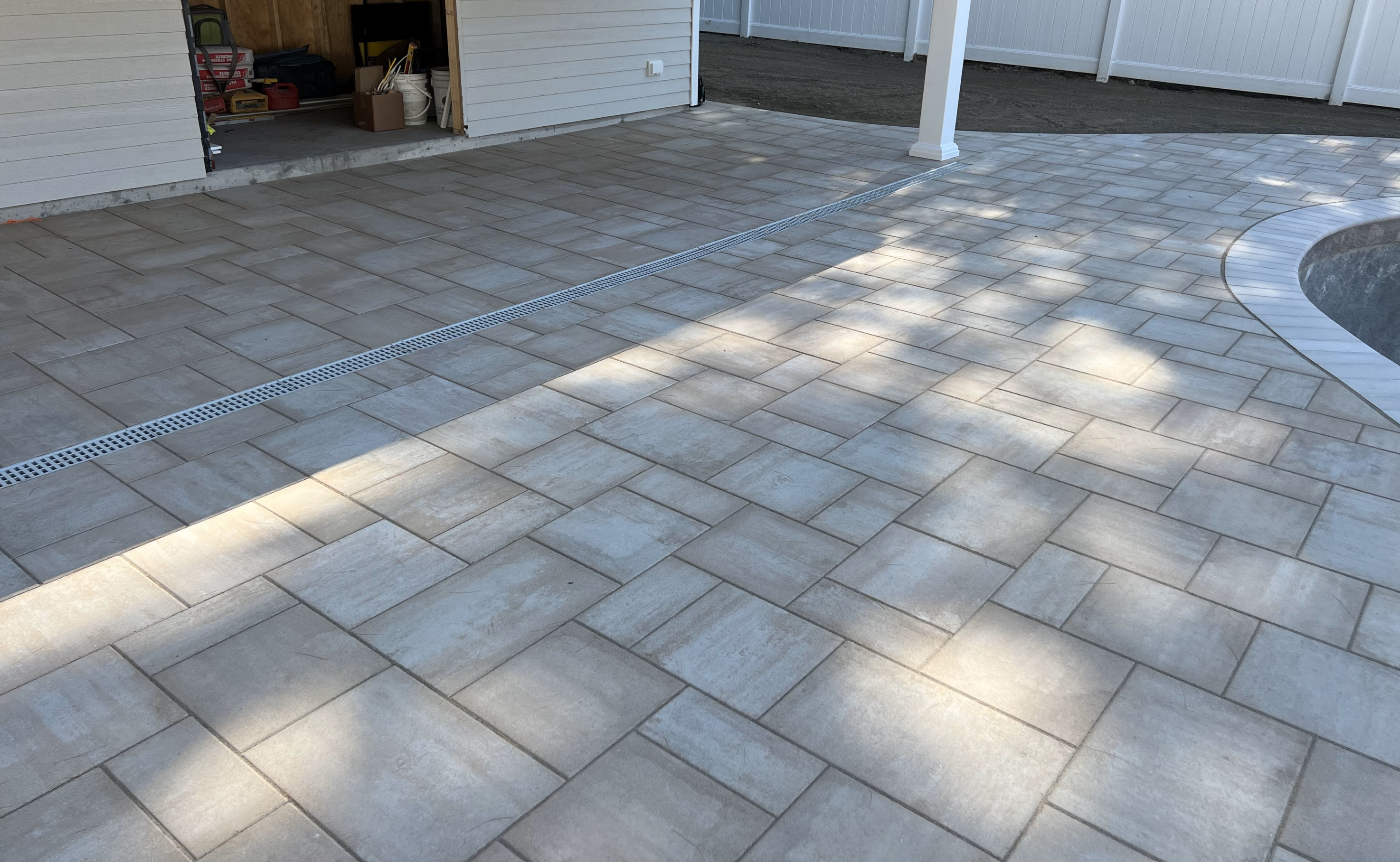 Unilock pool deck in progress
